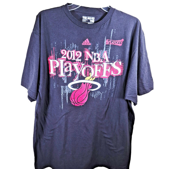 Adidas Miami Heat 2012 NBA Playoffs Team Roster T-shirt Sx X-Large Black LeBron - Picture 1 of 6